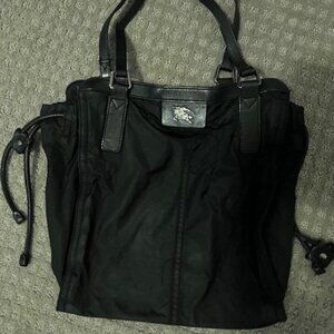 Burberry Black Nylon Leather Buckleigh Tote Bag